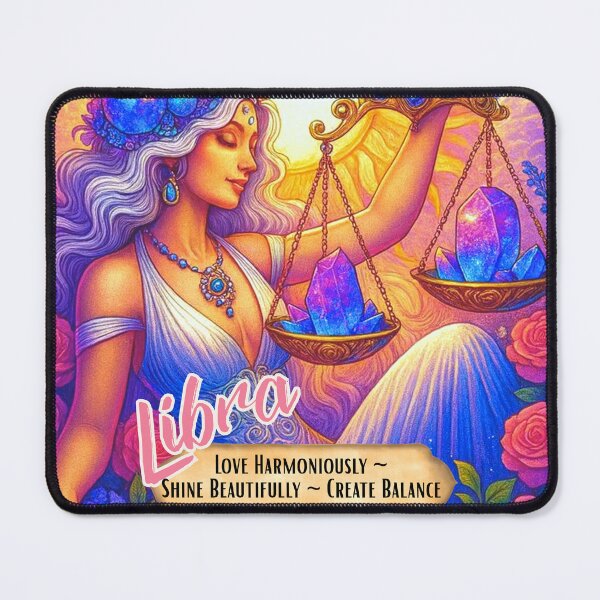 Item preview, Libra Zodiac Goddess – Crystal Scales Astrology Art designed and sold by Kjahli.