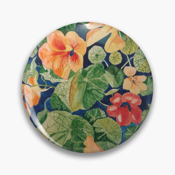 Item preview, Nasturtiums watercolour painting  designed and sold by esvb.