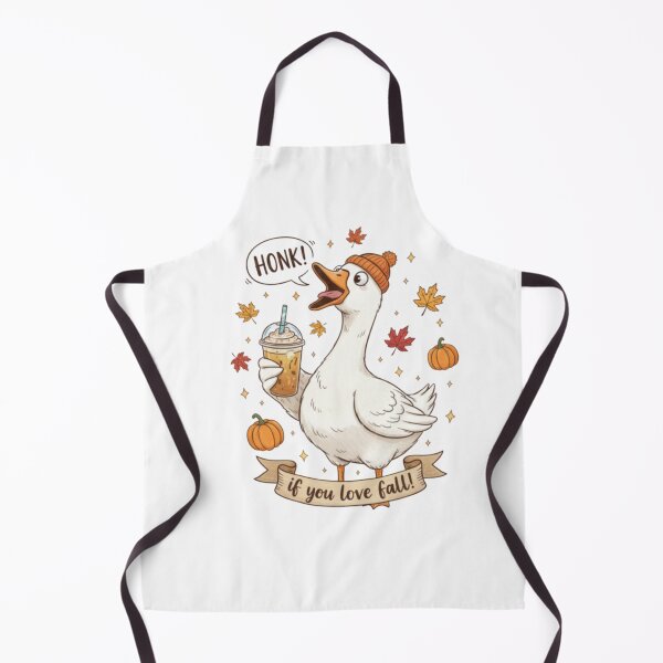 Item preview, Honk If You Love Fall - Funny Autumn Goose With Frappuccino designed and sold by Catzelle.
