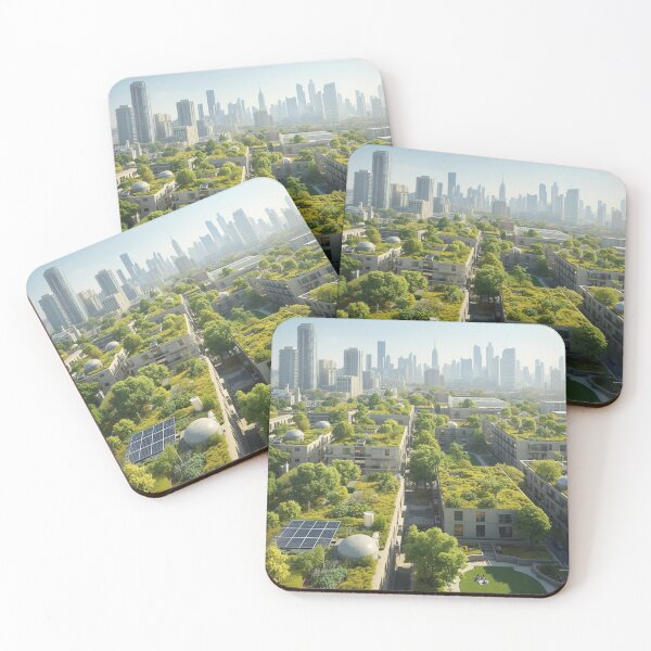 Item preview, Sustainable Green City with Rooftop Gardens, Solar Panels and Parks designed and sold by smitke.