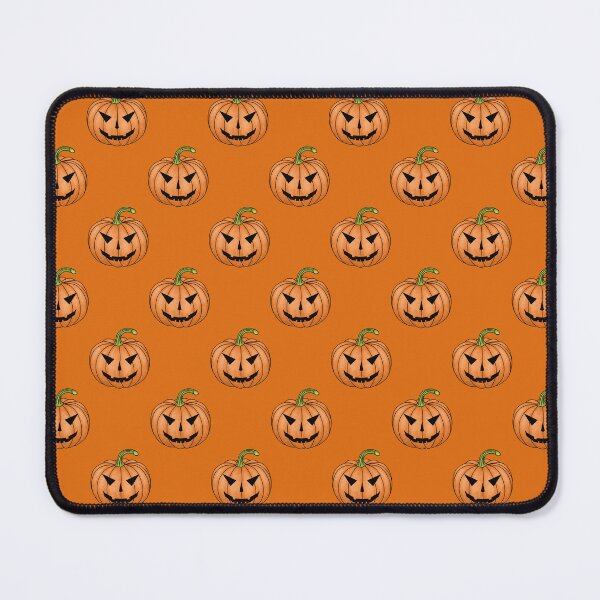 Item preview, Pattern of spooky pumpkins for Halloween on an orange background designed and sold by Cherevan.