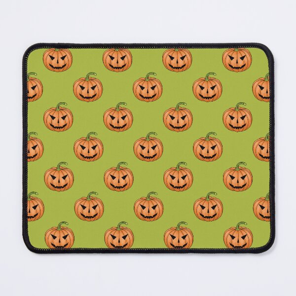 Item preview, Patrón de calabazas espeluznantes para Halloween sobre un fondo verde claro designed and sold by Cherevan.