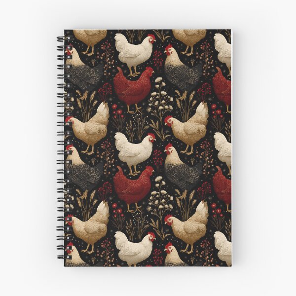 Item preview, Pollitos de vacaciones en flores rojas y marrones. designed and sold by LittleShopOrion.