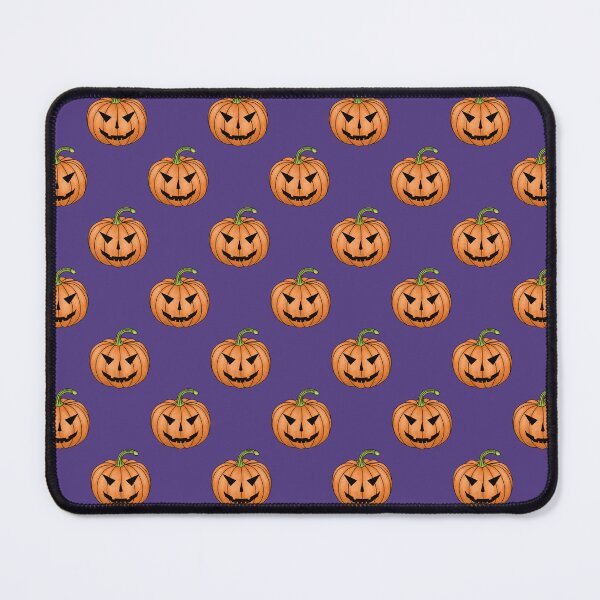 Item preview, Pattern of spooky pumpkins for Halloween on an purple background designed and sold by Cherevan.