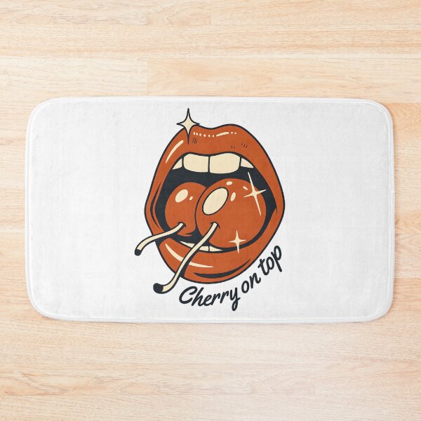 Item preview, Cherry on Top Retro Pop Art Lips with Cherries Vintage Aesthetic Graphic Design designed and sold by DrawHandArt.