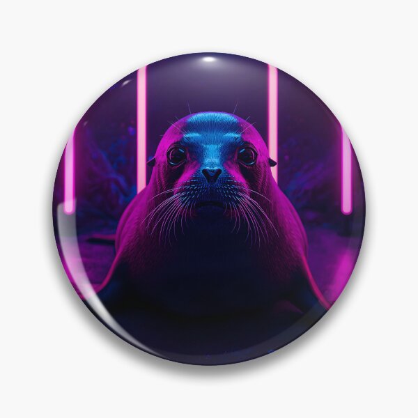 Item preview, Neon synthwave seal designed and sold by SealMart.
