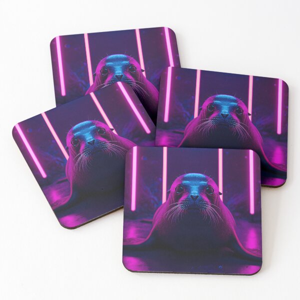 Item preview, Neon synthwave seal designed and sold by SealMart.