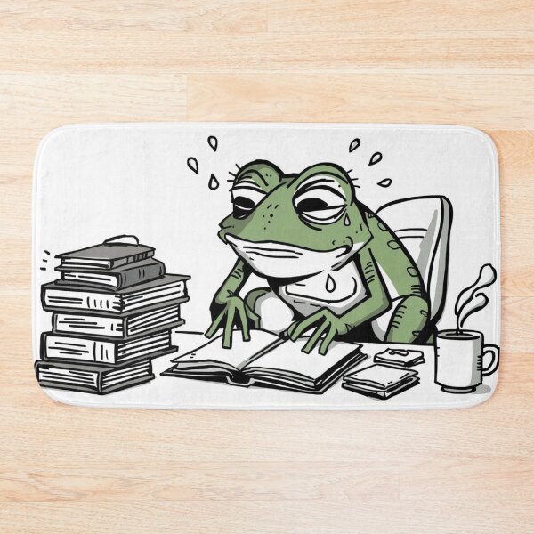 Item preview, Burned Out Frog at the Office designed and sold by Chill Doodles.