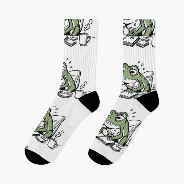 Item preview, Burned Out Frog at the Office designed and sold by Chill Doodles.
