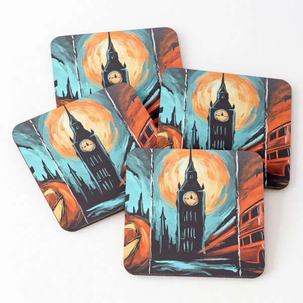 Item preview, Halloween in the Big City- Jack-O-Lanterns, Big Ben, Double-Decker Bus and Moonlit Magic designed and sold by OlfactoART Studio.