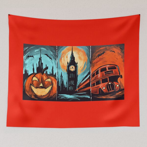 Item preview, Halloween in the Big City- Jack-O-Lanterns, Big Ben, Double-Decker Bus and Moonlit Magic designed and sold by OlfactoART Studio.
