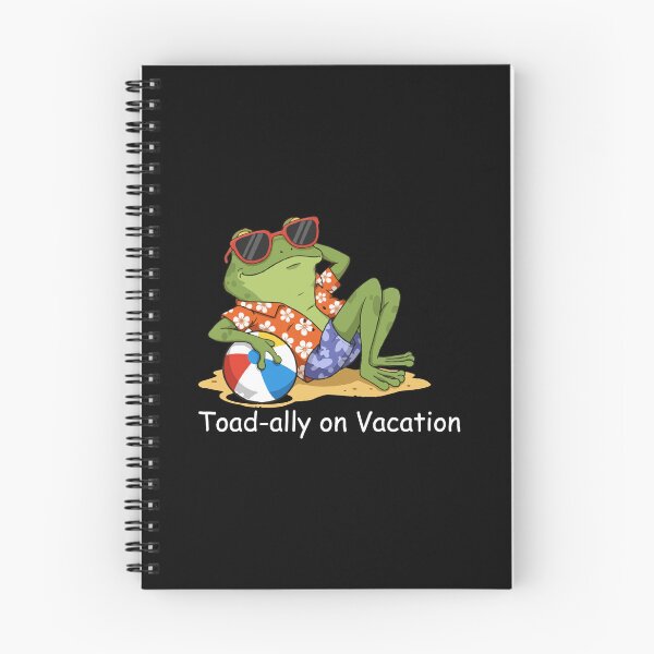 Item preview, Toad-ally on Vacation – Cool Frog at the Beach (Black Edition) designed and sold by designsoftinaa.