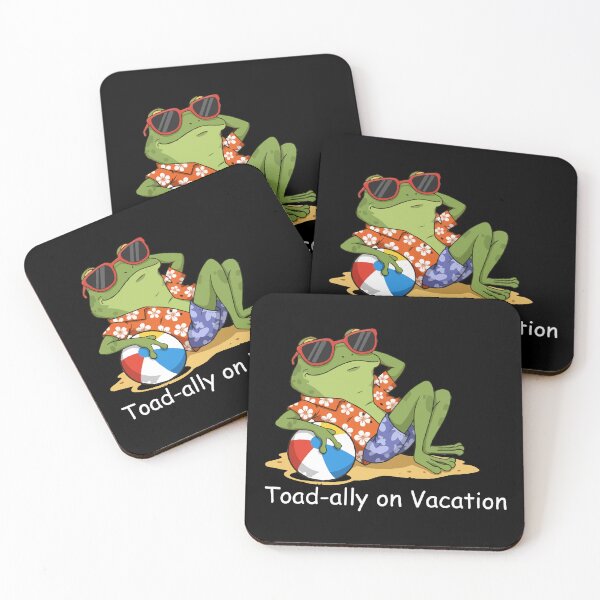 Item preview, Toad-ally on Vacation – Cool Frog at the Beach (Black Edition) designed and sold by designsoftinaa.