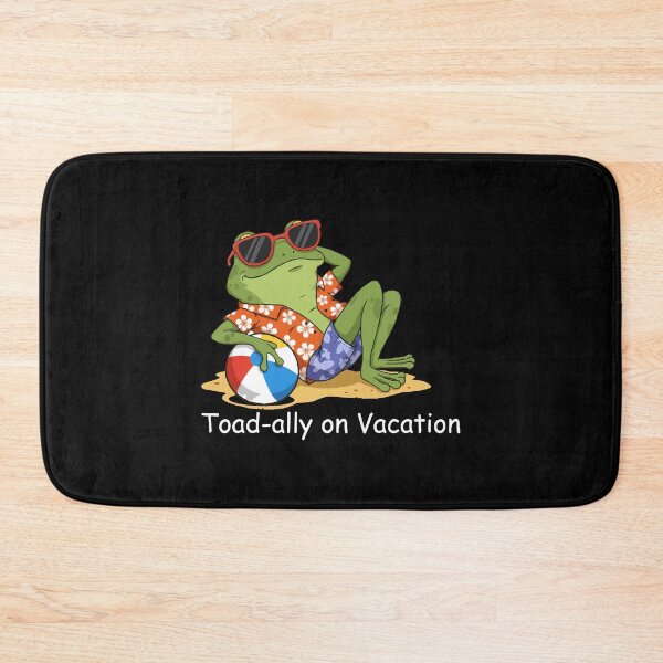 Item preview, Toad-ally on Vacation – Cool Frog at the Beach (Black Edition) designed and sold by designsoftinaa.