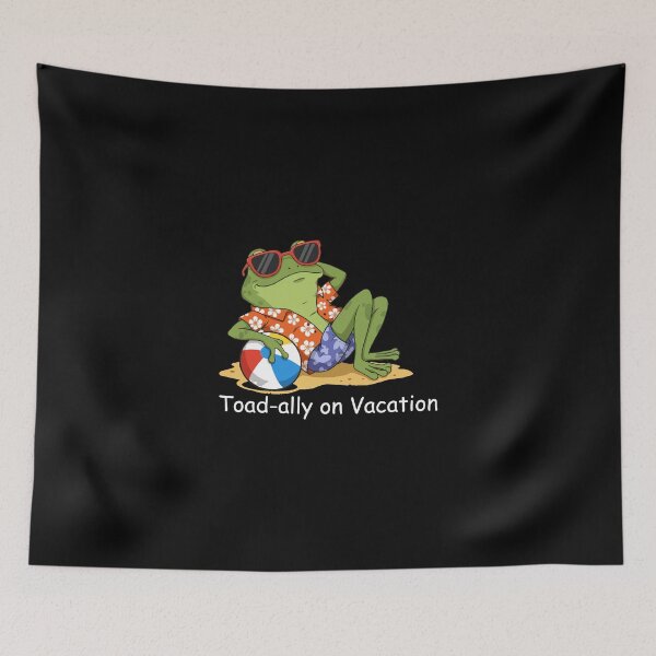 Item preview, Toad-ally on Vacation – Cool Frog at the Beach (Black Edition) designed and sold by designsoftinaa.