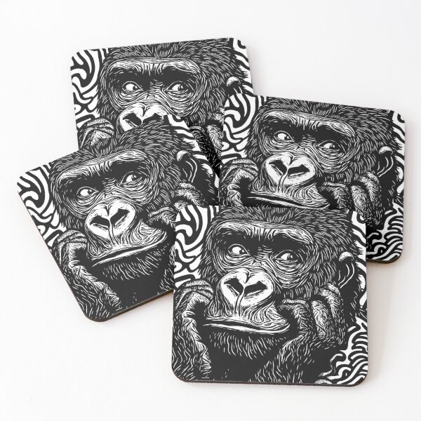 Item preview, Abstract Gorilla Portrait – Expressive Pop Art Illustration designed and sold by noolook.