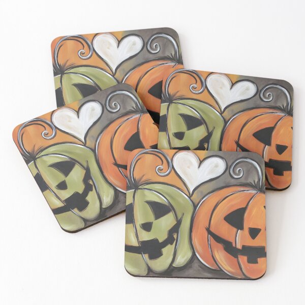 Item preview, Share Halloween Cheer with Whimsical Pumpkins Expressive Faces and Playful Hearts designed and sold by OlfactoART Studio.
