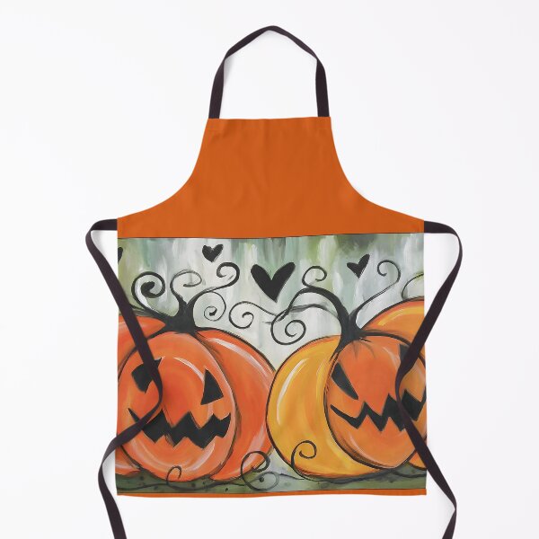Item preview, Festive Halloween Pumpkins- Cheerful Jack-O-Lanterns with Whimsical Swirls and Floating Hearts designed and sold by OlfactoART Studio.