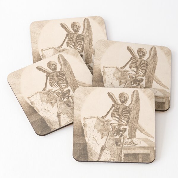 Item preview, Dark Academia Gothic Skeleton Illustration by Jacques Gamelin (1779) designed and sold by PureVintageLove.