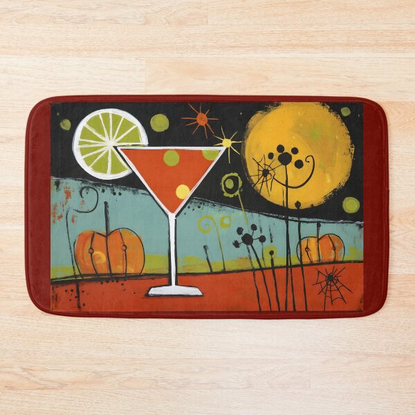 Item preview, Sip Into Halloween Night with a Lime-Garnished Cocktail Pumpkins and Twinkling Stars designed and sold by OlfactoART Studio.