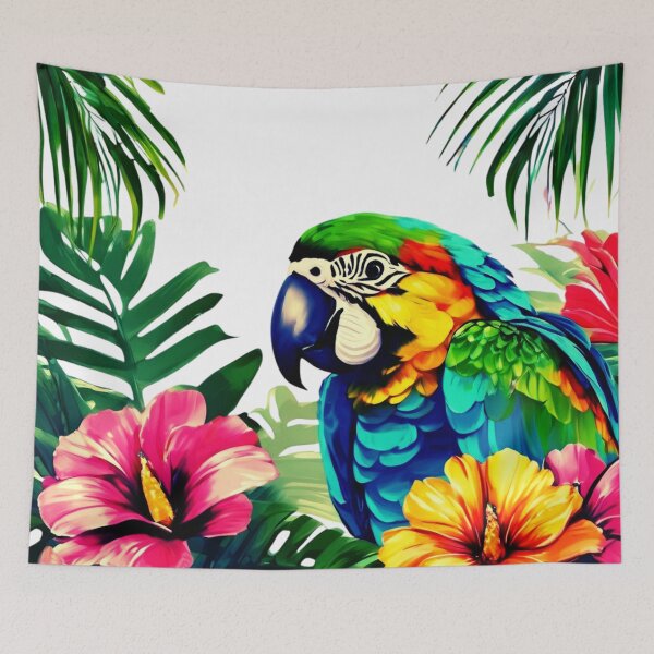 Item preview, Colorful Parrot in the Clouds designed and sold by Zofia Sosnecka.