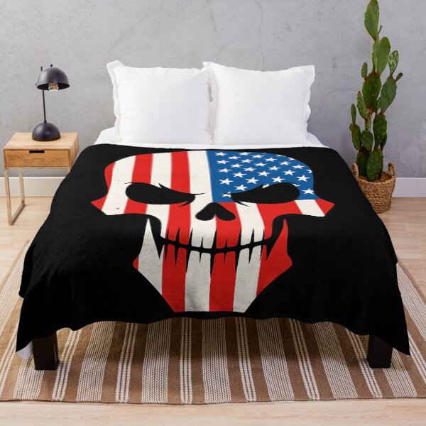 Item preview, Patriotic American Flag Skull Distressed USA Military Freedom Graphic Tee designed and sold by DrawHandArt.