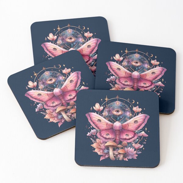Item preview, Celestial and mystical pink moth designed and sold by FatBirdie.