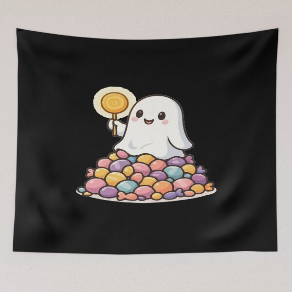 Item preview, Tiny Ghost Sitting on Candy Mountain designed and sold by YourFavBuddy.