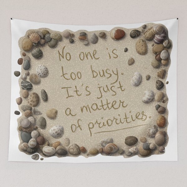 Item preview, No One Is Too Busy | Beach Stone Motivation Quote designed and sold by MerchYouSearch.