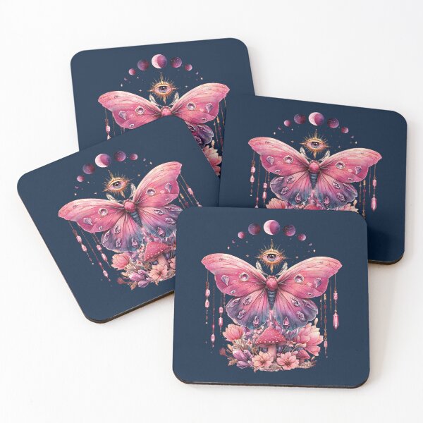 Item preview, Celestial and mystical pink lunar moth designed and sold by FatBirdie.