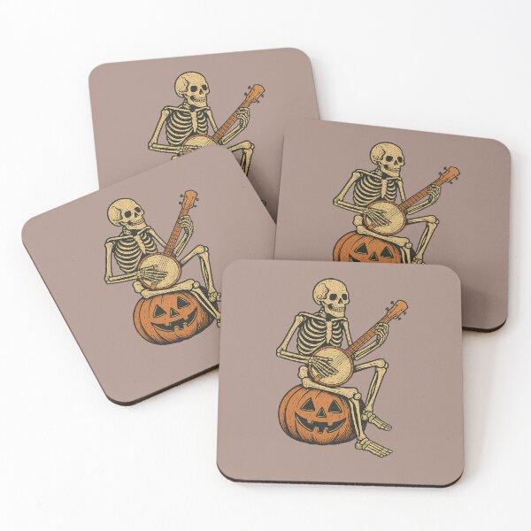 Item preview, Skeleton Banjo Player on a Jack-O-Lantern Vintage Halloween Bluegrass Vibes designed and sold by FreshVibe Prints.