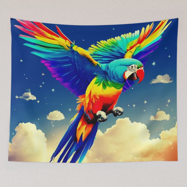 Item preview, Colorful Parrot in the Clouds designed and sold by Zofia Sosnecka.