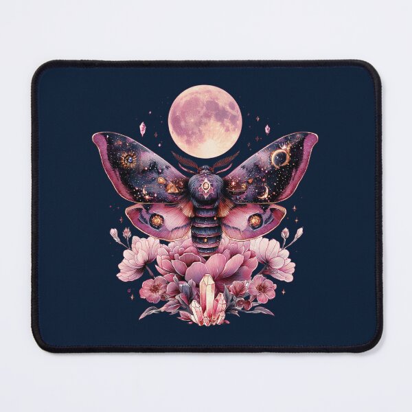 Item preview, Celestial and mystical pink and purple lunar moth designed and sold by FatBirdie.