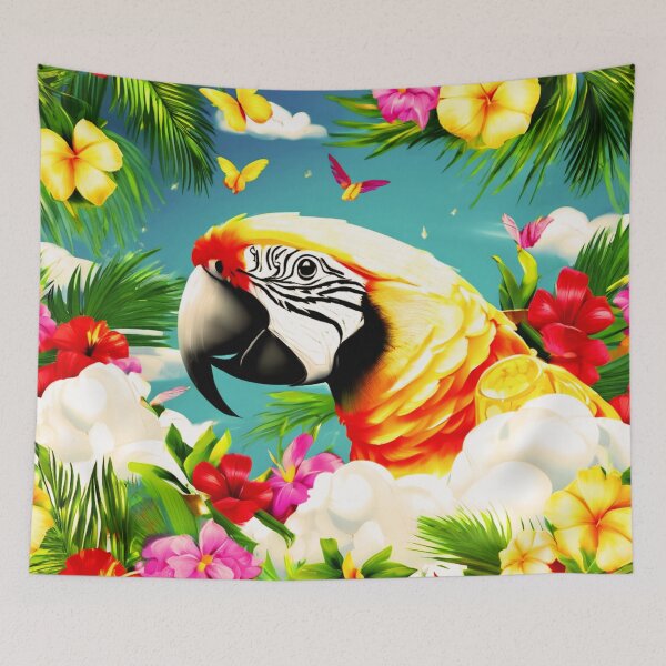 Item preview, Colorful Parrot in the Clouds designed and sold by Zofia Sosnecka.