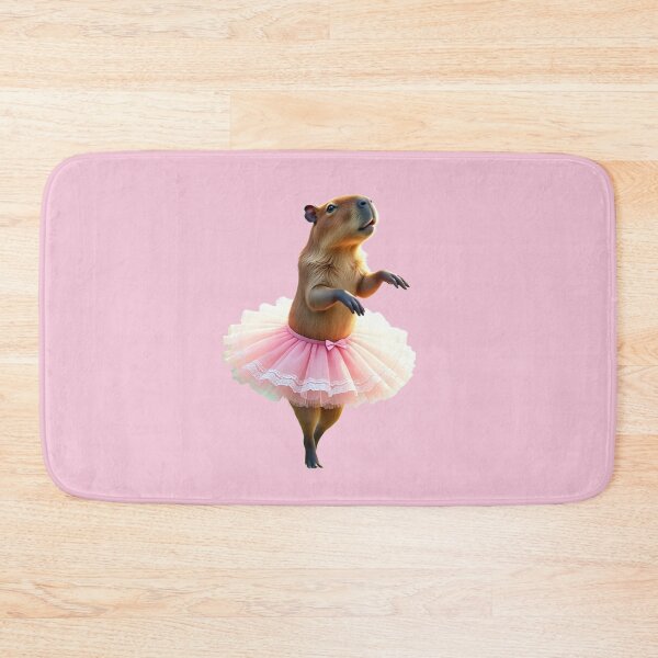 Item preview, Elegant Capybara Ballerina in Pink Tutu – Cute Dancing Capybara Animal Art designed and sold by Dragonfly-10.
