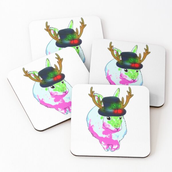 Item preview, Whimsical Bunny in Snowman Hat with Antlers – animalzinhats  designed and sold by Ashley’sAnimalz.