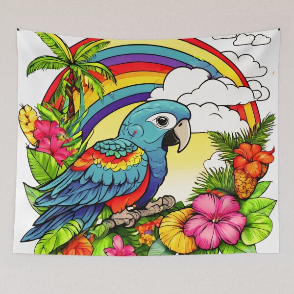 Item preview, Colorful Parrot in the Clouds designed and sold by Zofia Sosnecka.