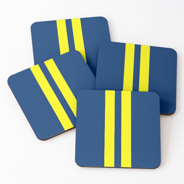 Item preview, Dual Racing Stripes - Large Gap (Yellow - Guardsmans Blue Background) designed and sold by Racing Stripes Only.