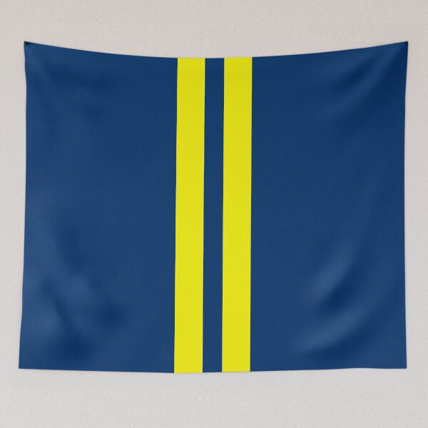 Item preview, Dual Racing Stripes - Large Gap (Yellow - Guardsmans Blue Background) designed and sold by Racing Stripes Only.