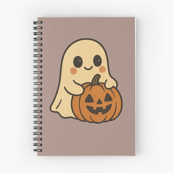 Item preview, Cute Kawaii Ghost with Pumpkin designed and sold by FreshVibe Prints.