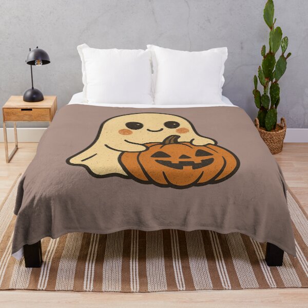 Item preview, Cute Kawaii Ghost with Pumpkin designed and sold by FreshVibe Prints.