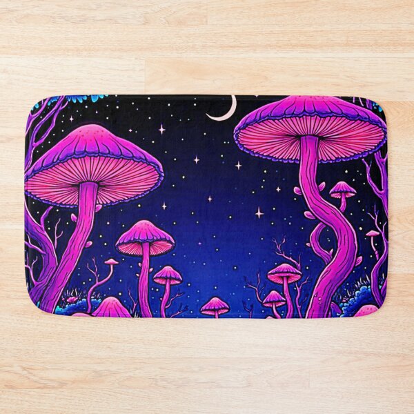 Item preview, Glowing Psychedelic Mushroom Forest Night designed and sold by Health And Fitness Posts e-Store.