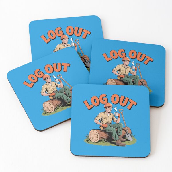 Item preview, " Log Out - Funny Toolbox and Coffee  Break" designed and sold by HolisticFurArt.
