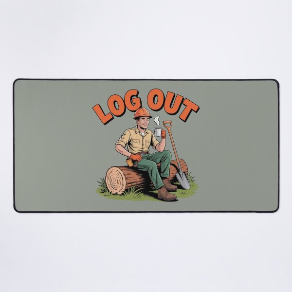 Item preview, " Log Out - Funny Toolbox and Coffee  Break" designed and sold by HolisticFurArt.