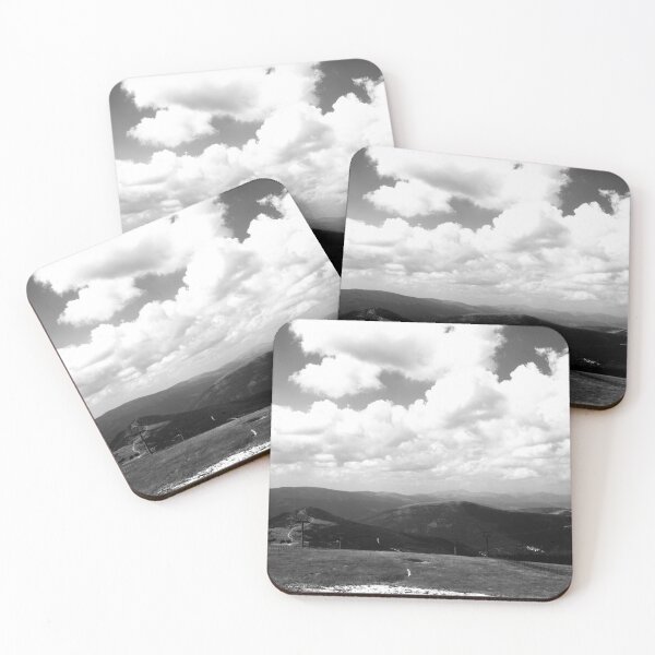Item preview, View from Frontignano di Ussita with clouds, peaks, ridges, chairlifts designed and sold by Kristina Drozd.