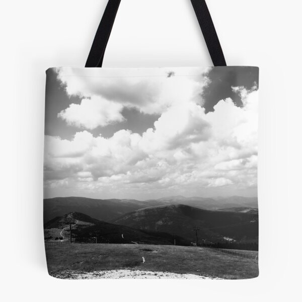 Item preview, View from Frontignano di Ussita with clouds, peaks, ridges, chairlifts designed and sold by Kristina Drozd.