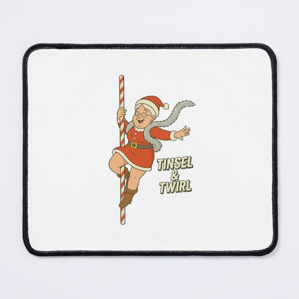 Item preview, Tinsel & Twirl – Jolly Mrs. Claus Pole Dancing Christmas Design designed and sold by Uh8meright.