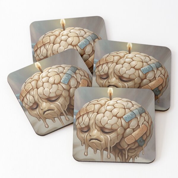 Item preview, Melting Brain Candle – Surreal Art on Mental Health, Burnout & Healing designed and sold by Surreal Mind Art .