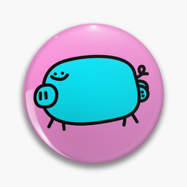 Item preview, Blue Pig - Cute happy pig designed and sold by Porky Roebuck.