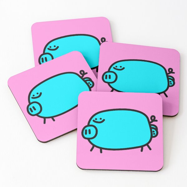 Item preview, Blue Pig - Cute happy pig designed and sold by Porky Roebuck.